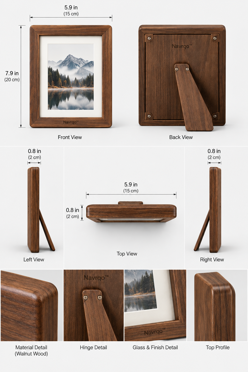Navrqo™ Natural Wood Desktop Frame structure and materials