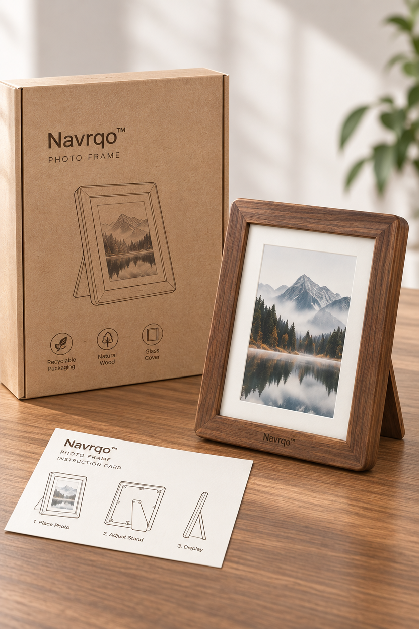 Navrqo™ Natural Wood Desktop Frame care & safety