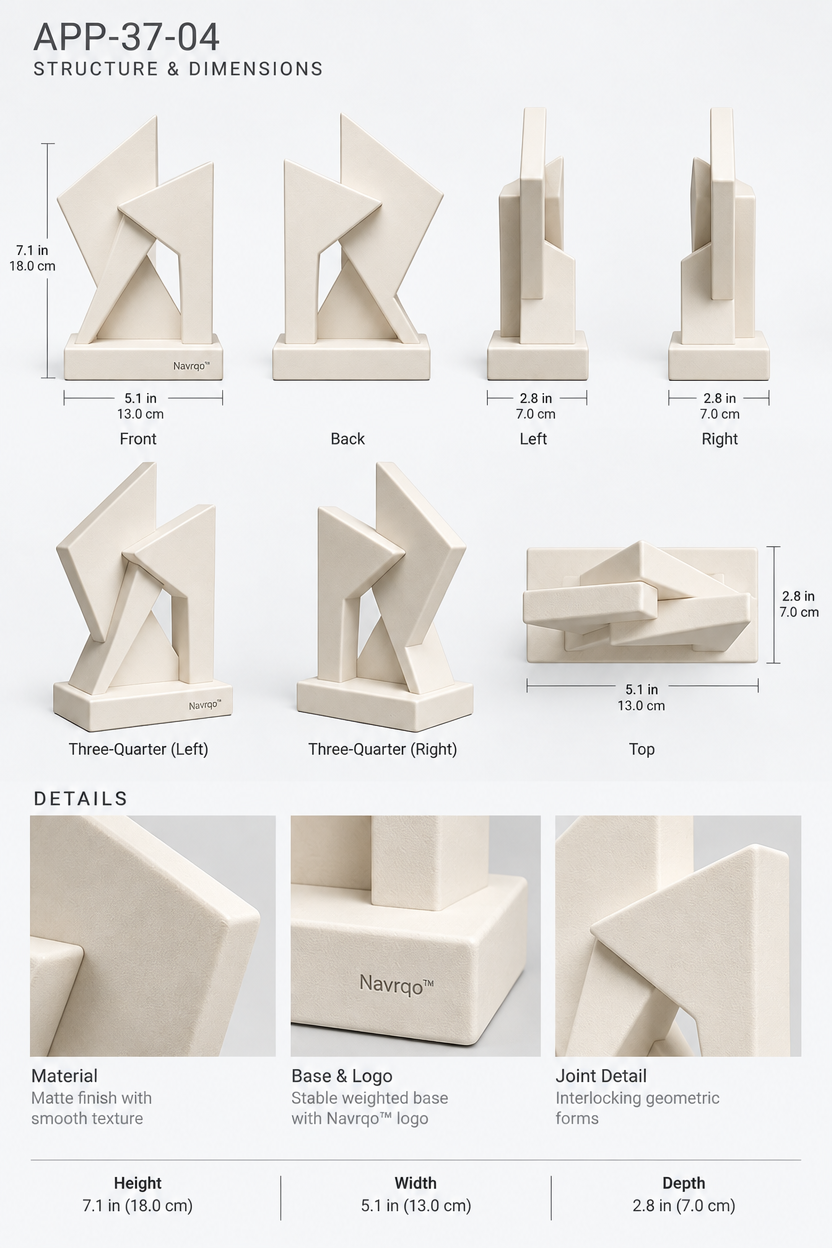 Navrqo™ Minimal Geometric Art Object structure and materials