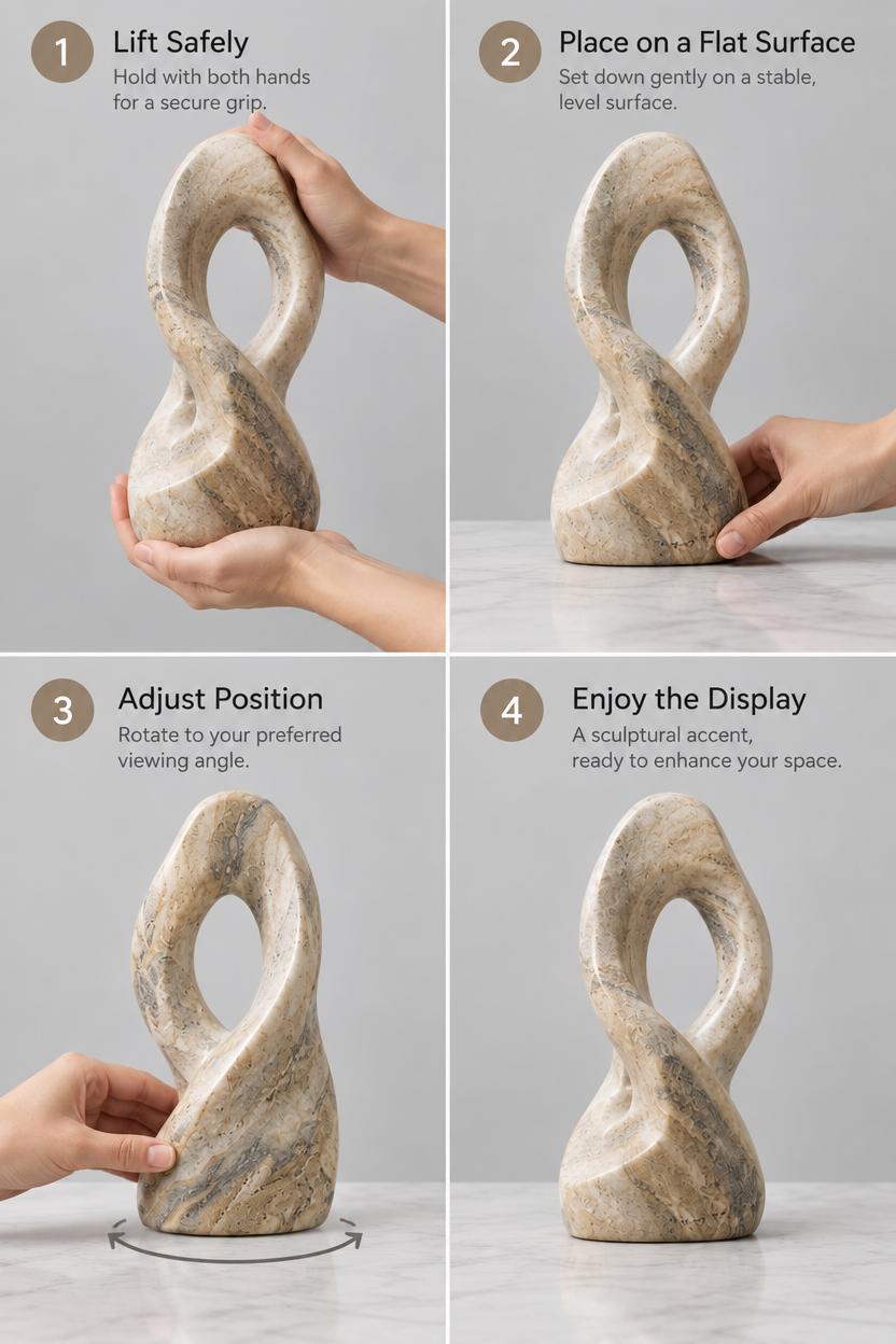Navrqo™ Natural Stone Abstract Sculpture safe everyday use
