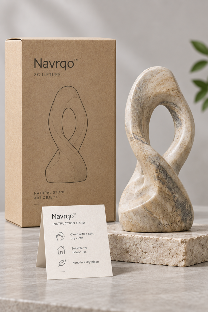 Navrqo™ Natural Stone Abstract Sculpture care & safety