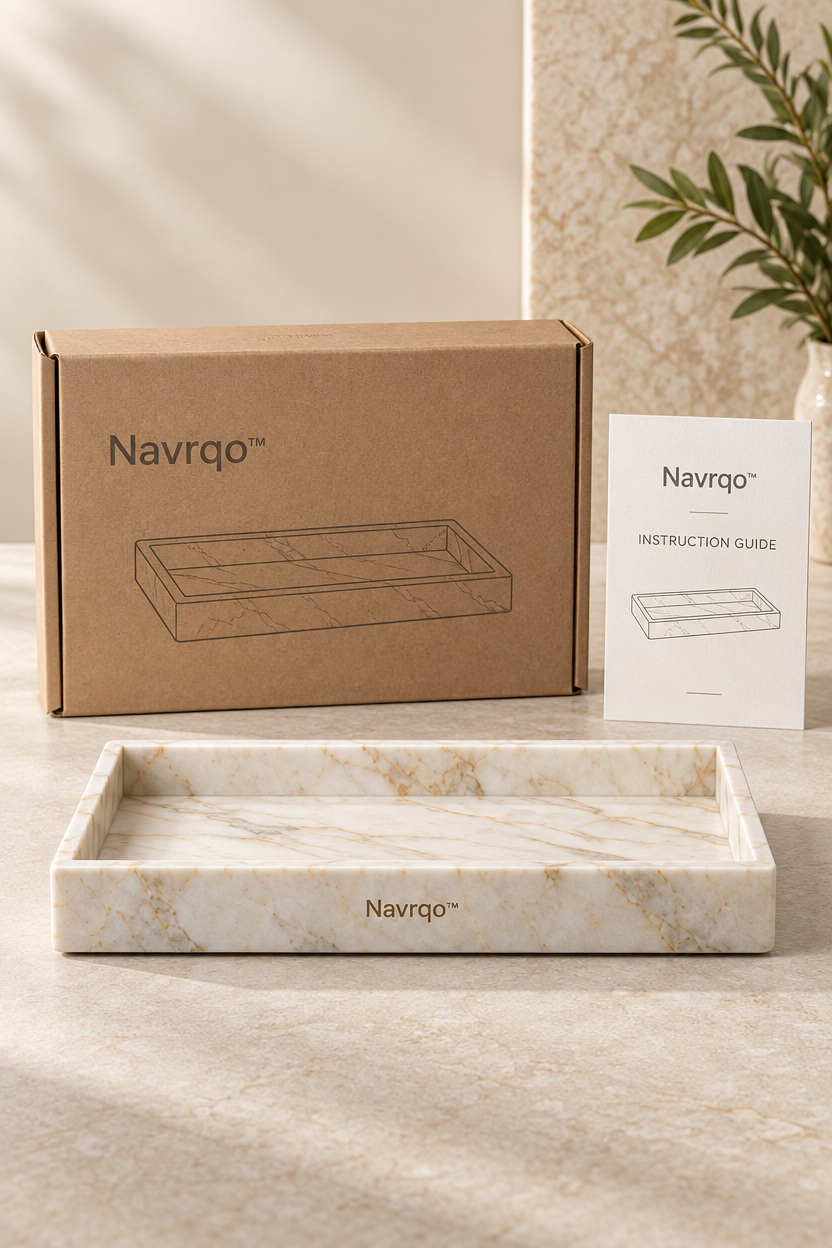 Navrqo™ Marble-Pattern Desktop Decorative Tray care & safety