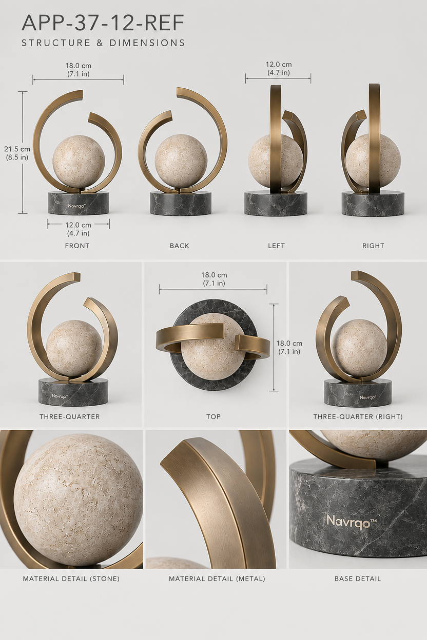 Navrqo™ Modern Balance Art Object structure and materials