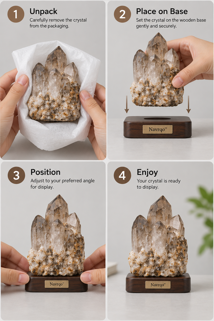 Navrqo™ Natural Crystal Raw Stone Decor safe everyday use