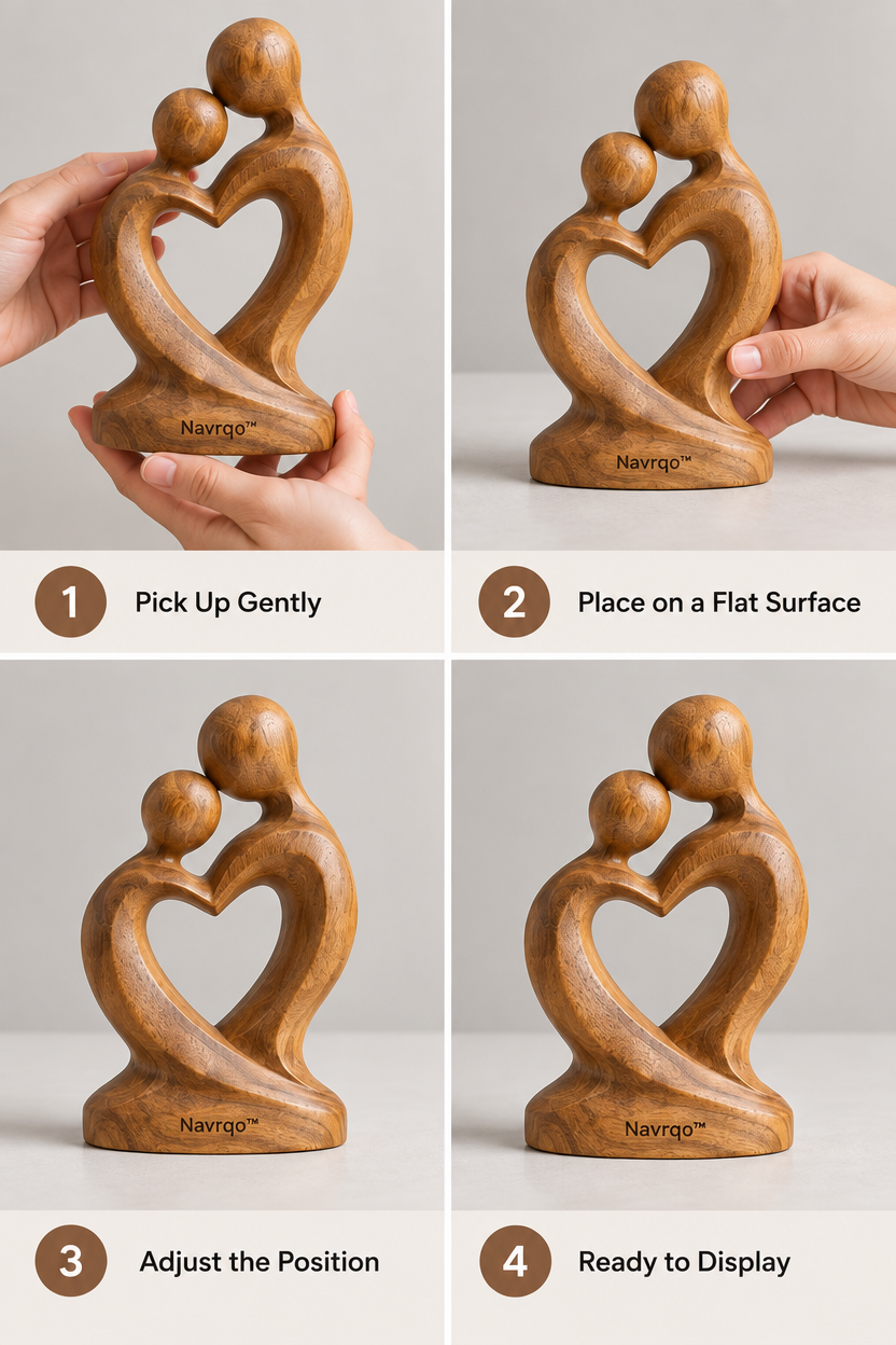 Navrqo™ Natural Wood Carved Desktop Decor safe everyday use