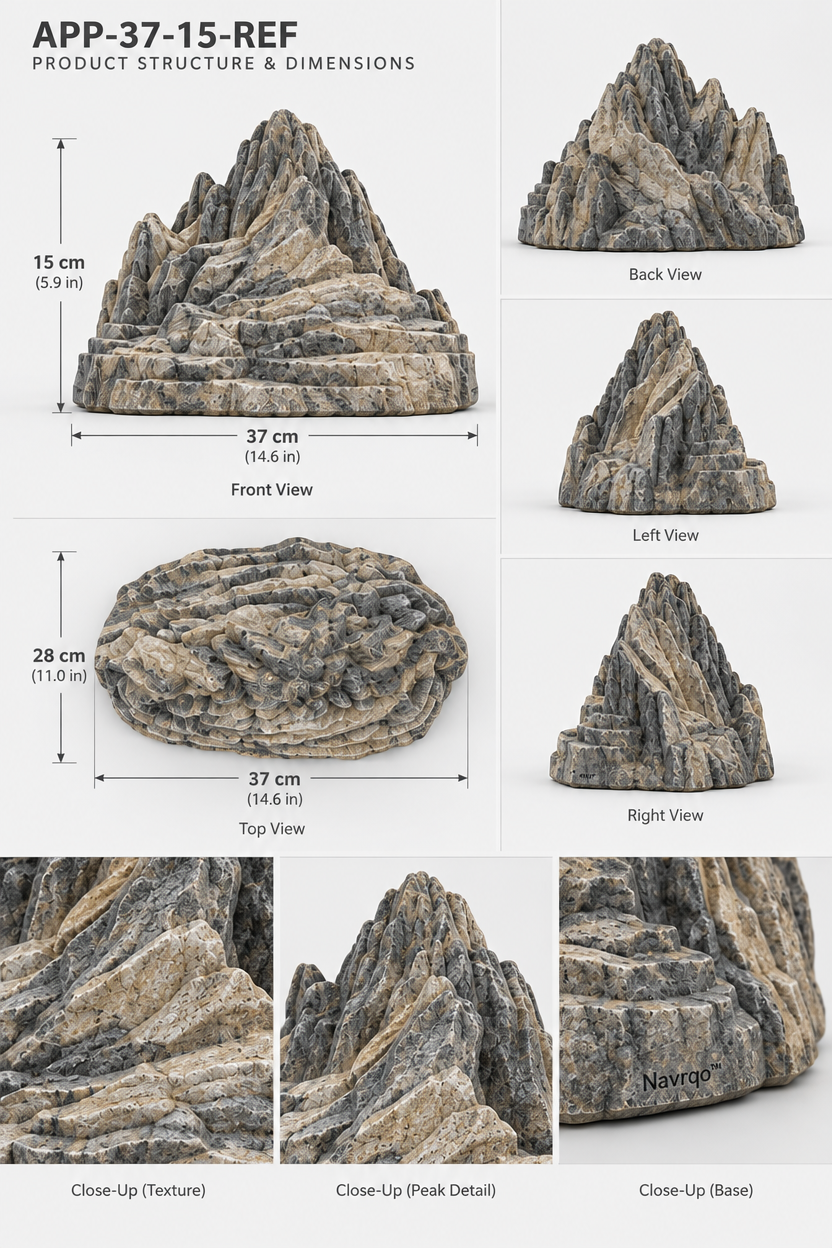 Navrqo™ Stone Mountain Landscape Decor structure and materials